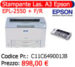 epson stampante laser a3 epl-2550 f/r fronte retro c11c649001jb