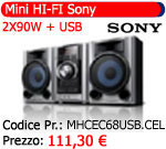 mini hi-fi sony power 2x90w con porta usb mhcec68usb.cel